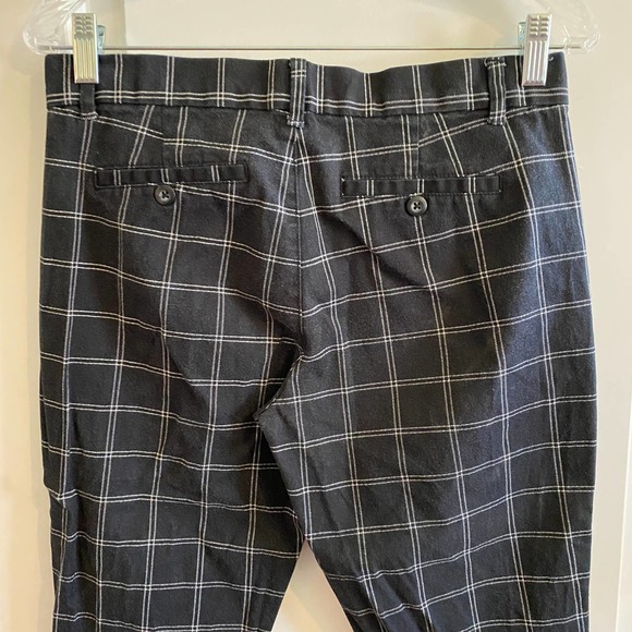 Gap Slim City Black White Windowpane Trousers Work Pants Size 4 - Picture 5 of 5